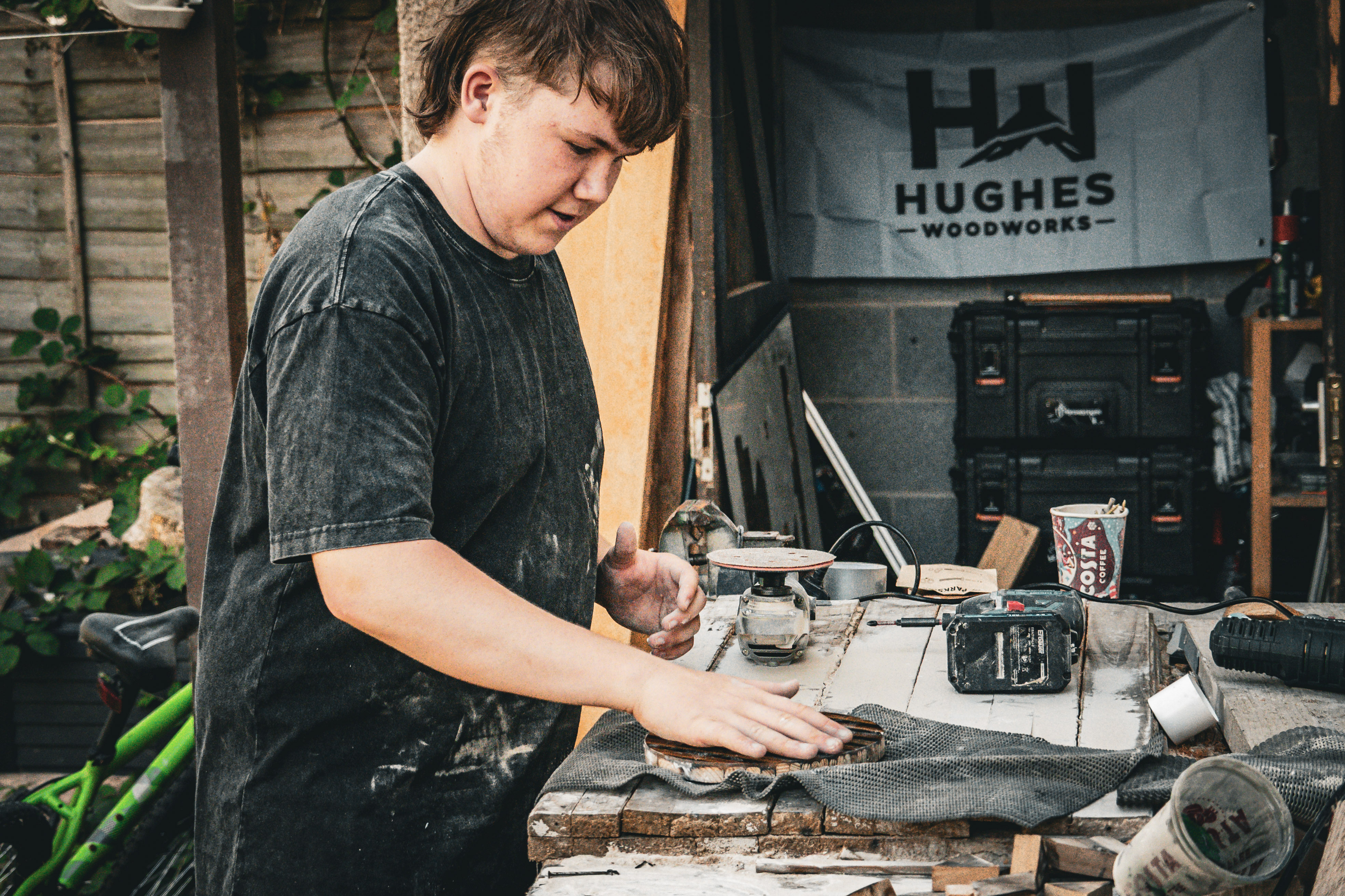 Mason working